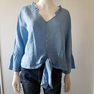 Tie Front Linen Top